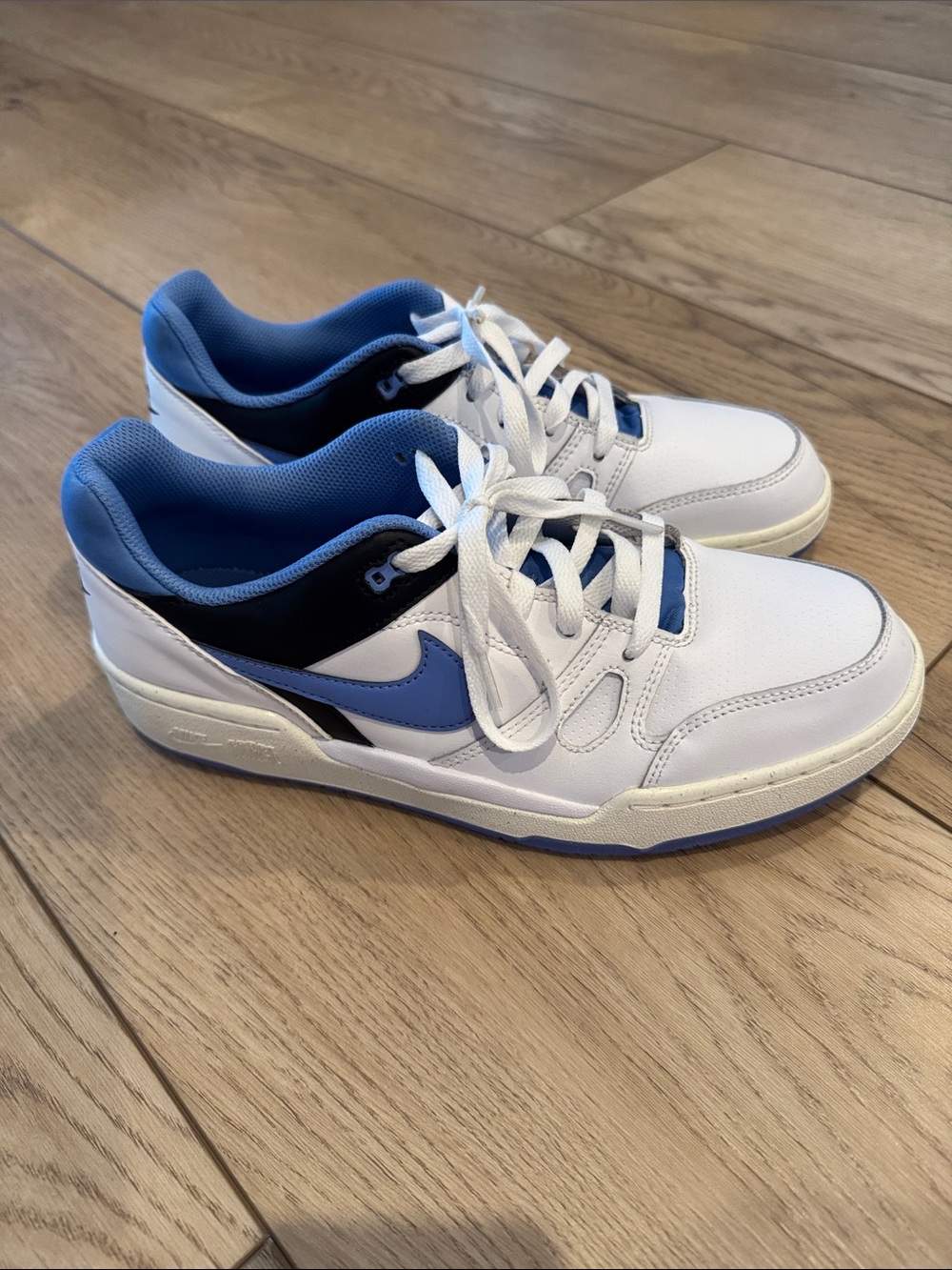 Nike White and Light Blue Low-Top Sneakers